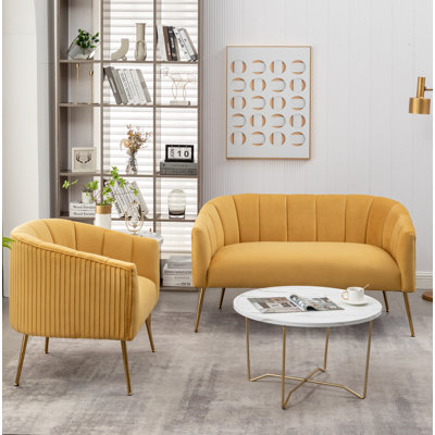 2 Piece Velvet Standard Living Room Set