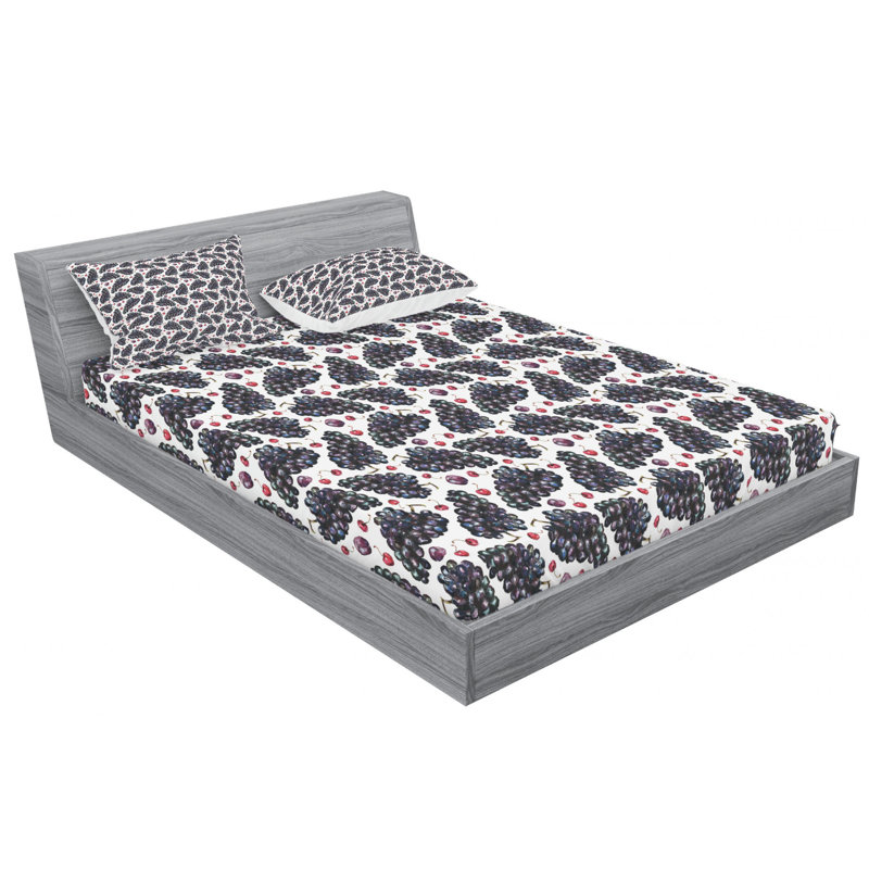 Ensemble de draps Nature Fresh Fruit, Ensemble de drap pour grand lit avec drap-housse
