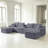 127" U-Shaped Compressed Boneless Sectional Sofa with Ottoman and Console,No Assembly Required-1967250276