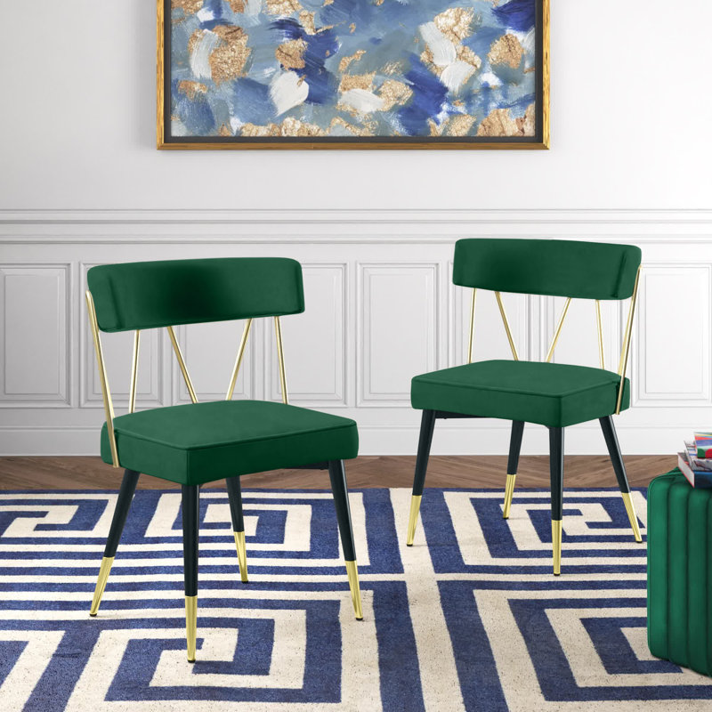 Chaise d'appoint en velours Jeudi, Velours vert