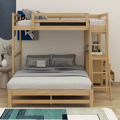 Jamarrio Twin over Full Bunk Bed with Built-in Desk and Three Drawers -  Harriet Bee, DF960239D86B497C8BC4B319D668DDC0