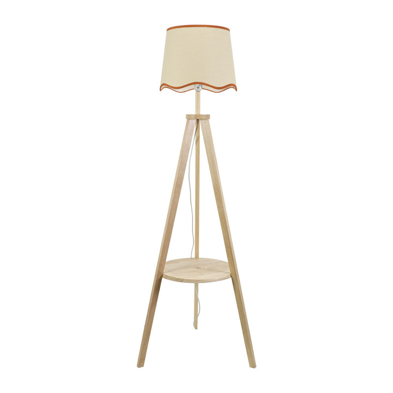 Ryelan 151cm Tripod Floor Lamp, Natural/Red, Natural, No