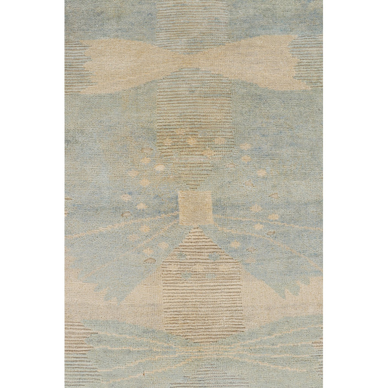 Rug & Kilim’S Modern Scandinavian Style Rug In Cream And Blue With Patterns