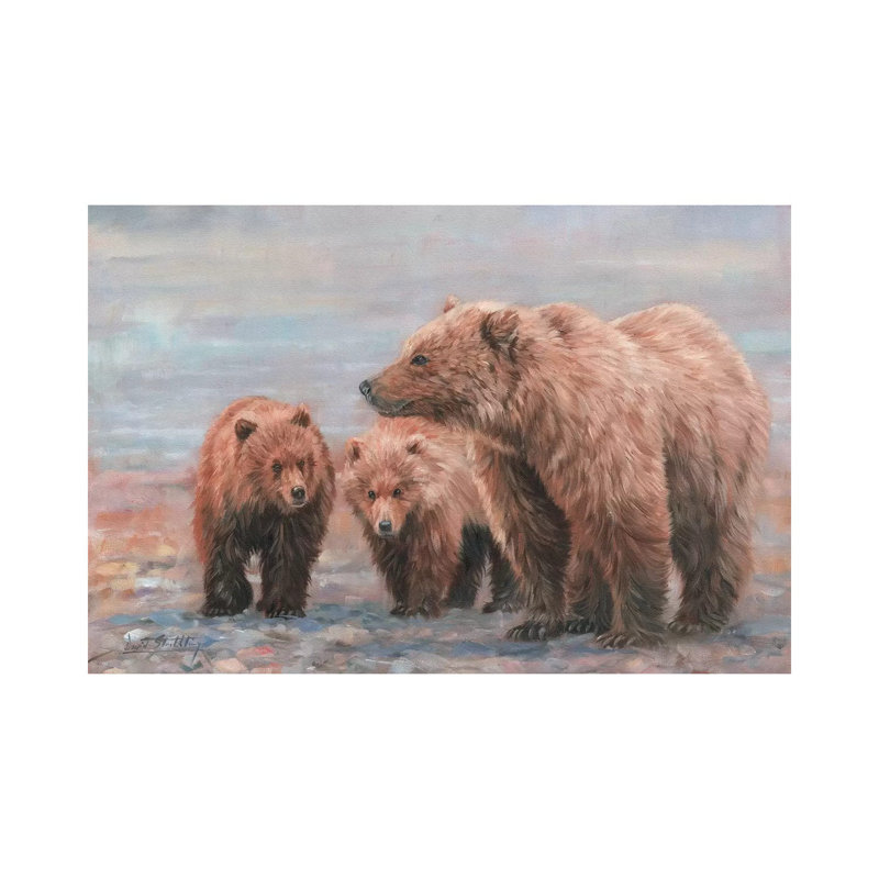 Three Bears by David Stribbling - Wrapped Canvas Gallery-Wrapped Canvas Giclée, 20.32 cm H x 30.48 cm W
