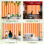 Décoration murale adhésive auto-adhésive pour bureau personnel Peel and Stick - H 100 po x l 144 po à rayures verticales orange et rose-43488327