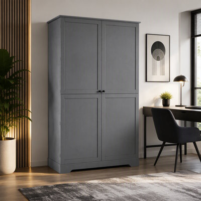 72″ Kitchen Pantry Cabinet, Freestanding Storage Cabinet with 5 Drawers, 4 Pull-Out Trays, 8 Door Racks and Adjustable Shelves