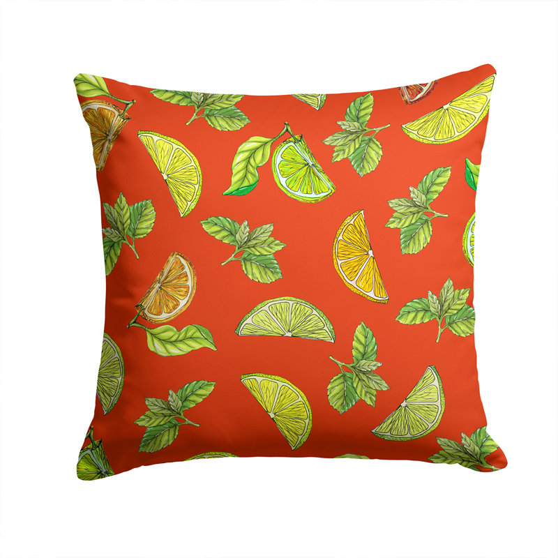 Outdoor Throw Pillow, Red/Green, 14" x 14"