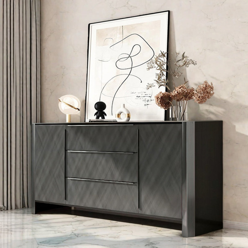 Modern Luxury Style Entryway Cabinet, H 35,4 po x l 70,9 po x P 15,7 po, Doré