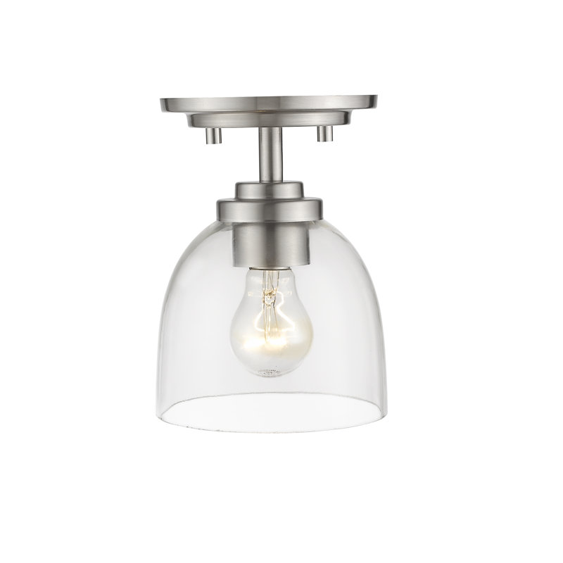 Cardiff Glass Semi Flush Mount, Brushed Nickel