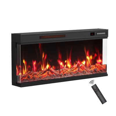 Metro Lane Black Electric Fireplace with 5000 BTU