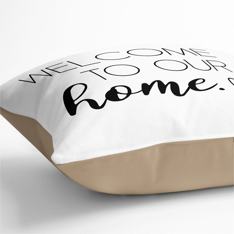 Welcome to Our Home Scatter Cushion, Stone, 55cm H x 55cm W x 20cm D