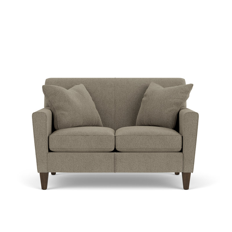 Causeuse à accoudoirs arrondis 54 po avec coussins réversibles, Polyester à 100 % colombe