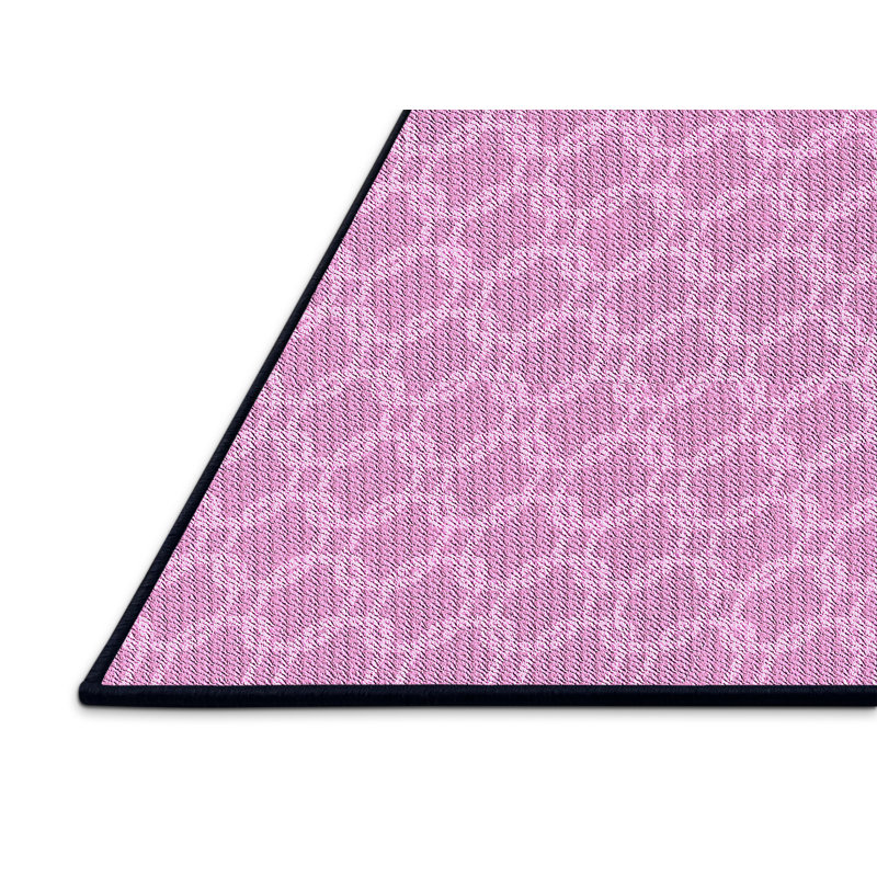 Tapis abstrait en laine rose, Rectangle 2 pi x 3 pi