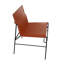 Chaise d'appoint de salle à manger rembourrée en cuir 18 po avec surpiqûres Fabien -1051696201