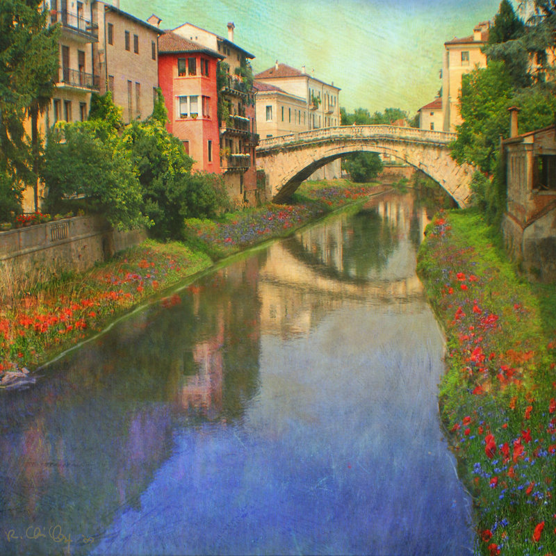 Stream Bridge by Chris Vest - Wrapped Canvas Print, 30cm H x 30cm W x 3.8cm D