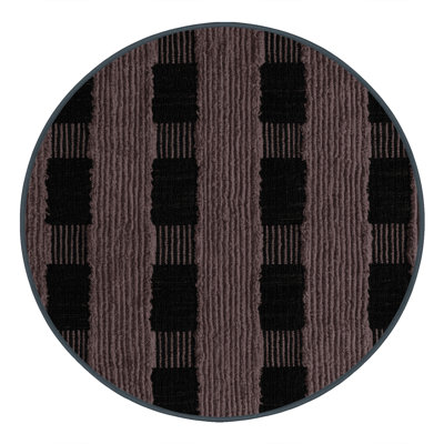Machine Washable Checkered Black Area Rug