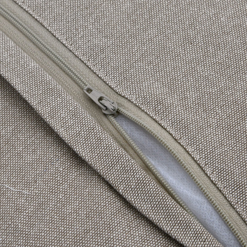 Cotton Pillow With Embroidery, Chambray Back And Tassels
