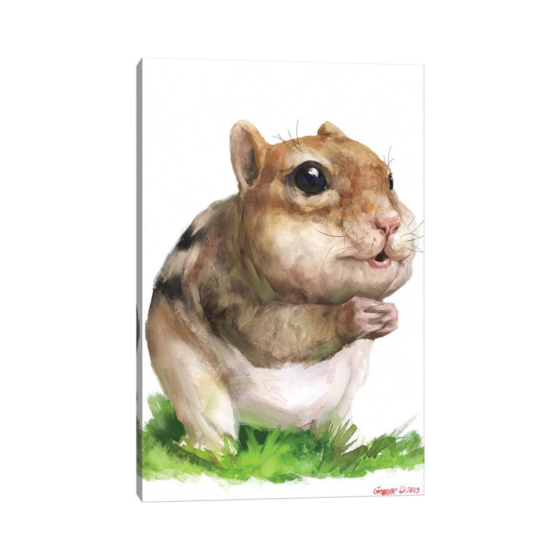 «Chipmunk» par George Dyachenko, reproduction d'art sur toile tendue, H 18 po x l 12 po x 1,5 po