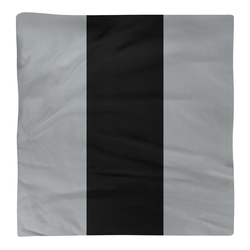 Serviette de coton 22" à rayures pour équipes de football, Argent / Noir