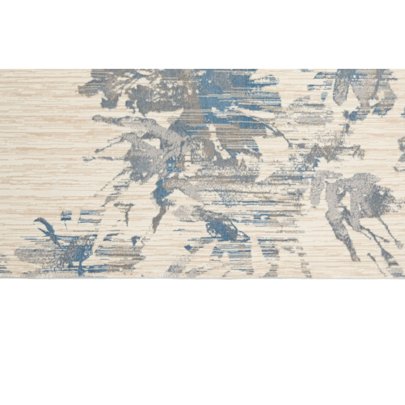 Tapis ivoire à motif floral, Rectangle 3 pi 2 po x 5 pi