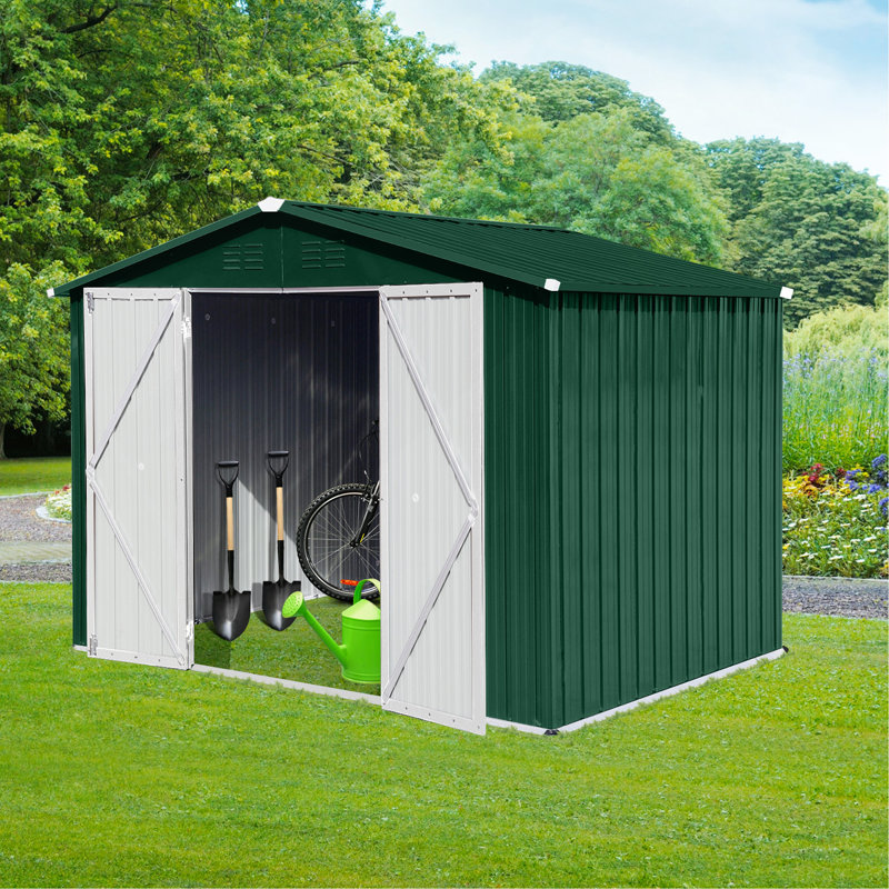 Abri de jardin en métal 8Ftx6ft , Vert