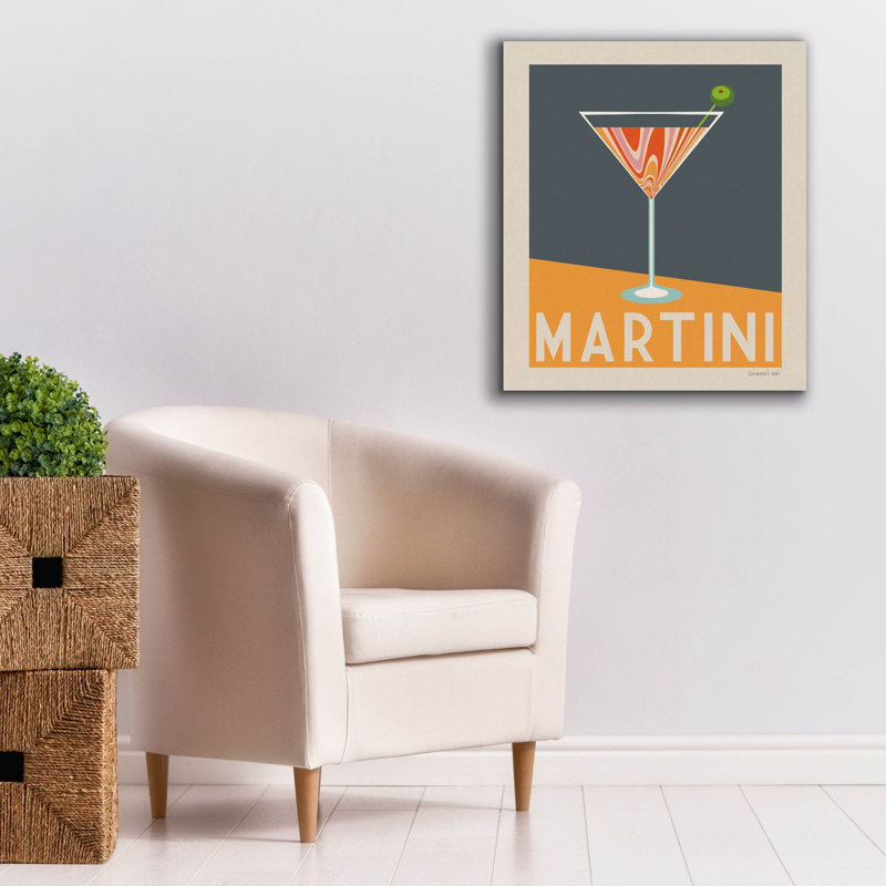 «Cocktail Poster 1» par Danhui Nai, art mural sur toile, H 30 po x l 26 po