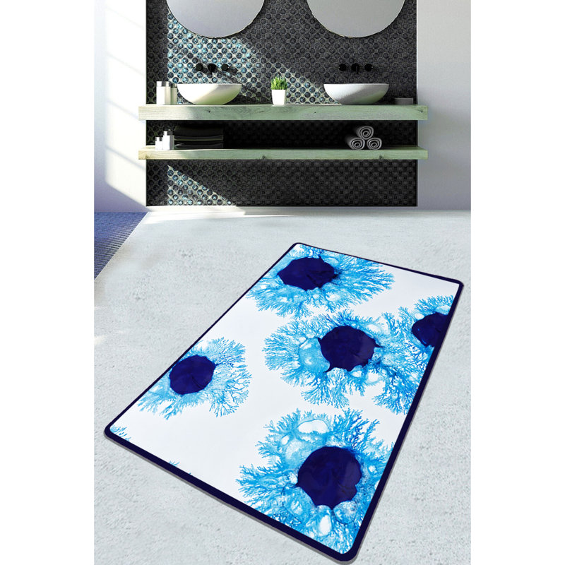 Tapis floral pour salle de bain, L 31 po x L 39 po