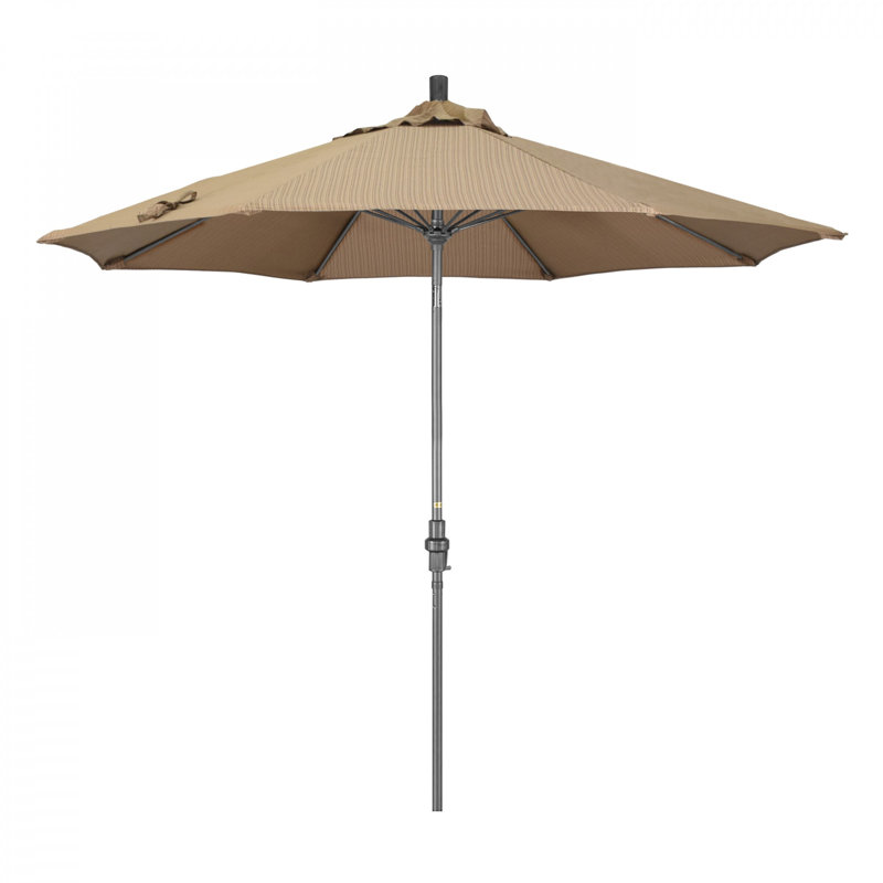 Parasol de marché 9 pi Hemenway, Performance séquoia de terrasse, Hammertone Grey