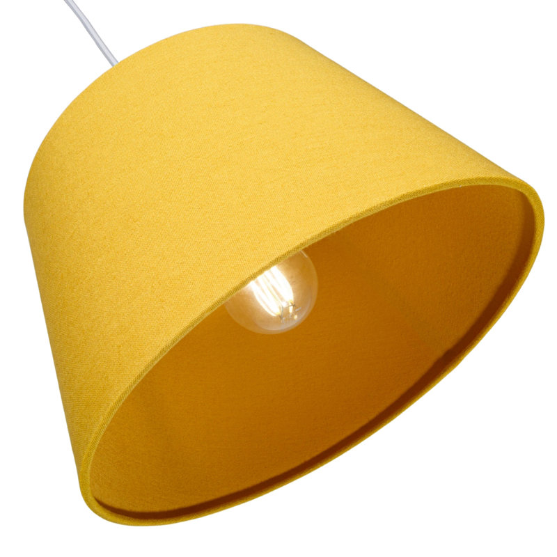 Traditional Linen Fabric Drum Shade for Pendant & Lampshade, 19cm H x 30cm W x 30cm D, Ochre