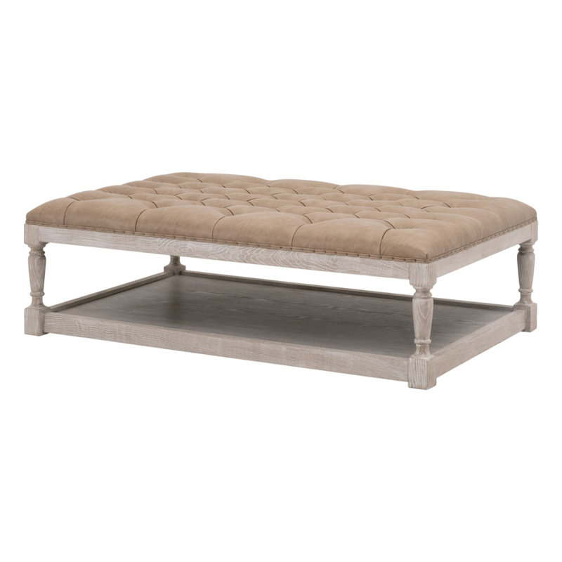 Bargman Townsend Tufted Upholstered Rectangle Coffee Table