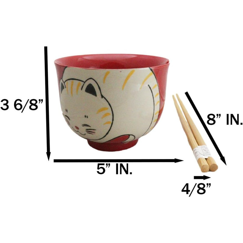 Adorable ensemble de bol avec des baguettes Donburi