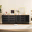 Commode de style moderne à 6 tiroirs - noir avec grille à 6 tiroirs et tiroirs tendance