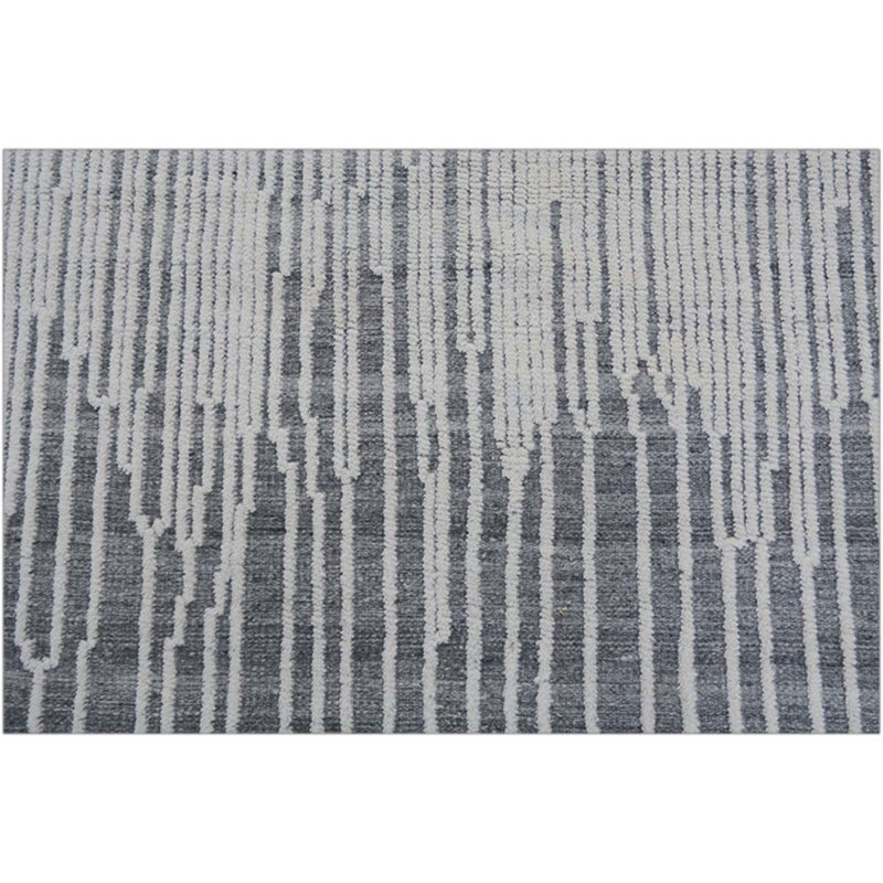 Moroccan Wool Area Rug, Rectangle 6' x 9', No Pattern and Not Solid Color