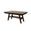 Table de salle à manger contemporaine en noyer foncé, tablette incluse, table en bois d'hévéa avec placage, base-978083808