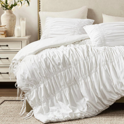 Édredon pourpre très grand 3 pièces avec motif et attaches, microfibre douce pour tout confort, facile à nettoyer à la machine