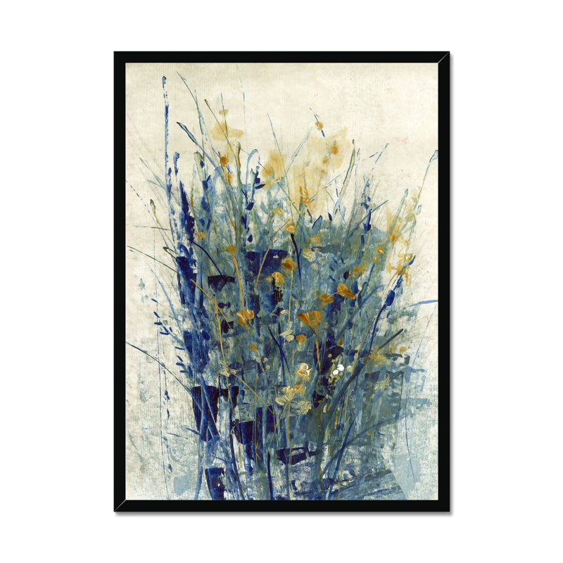 Indigo Floral II by Timothy O' Toole - Painting, Black Framed Paper Print, 80cm H x 55cm W
