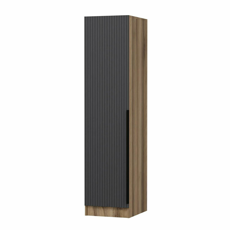 Elina Manufactured Wood Wardrobe, 190cm H x 45cm W x 52cm D, Black/Brown