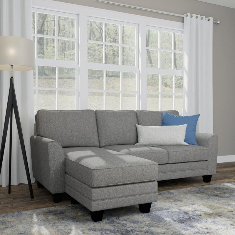Canapé modulaire à méridienne rembourré Aliciana, Polyester naturel