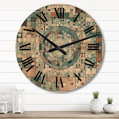 Horloge murale géométrique moderne «The Great Mystery Vintage Mandala Illustration II»