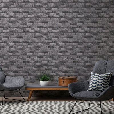 The Bricks and More Weathered Walls Motif 10.05m x 53cm Matte Wallpaper Roll