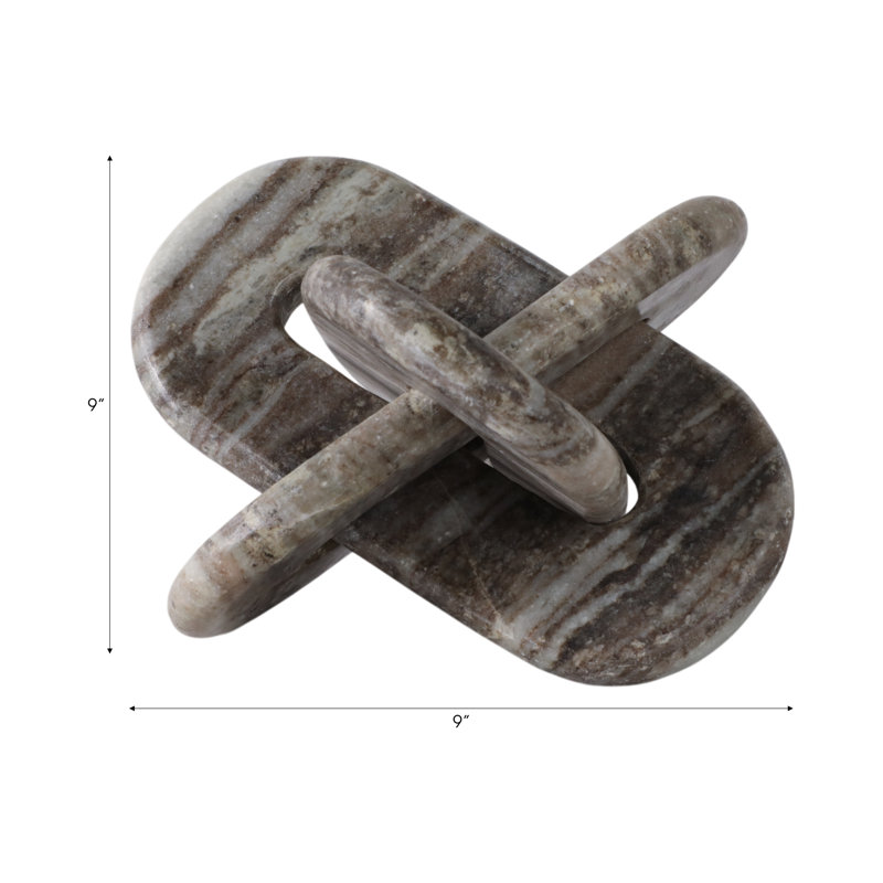 Sagebrook Home 9X9" Rounded Marble Knot, Gray