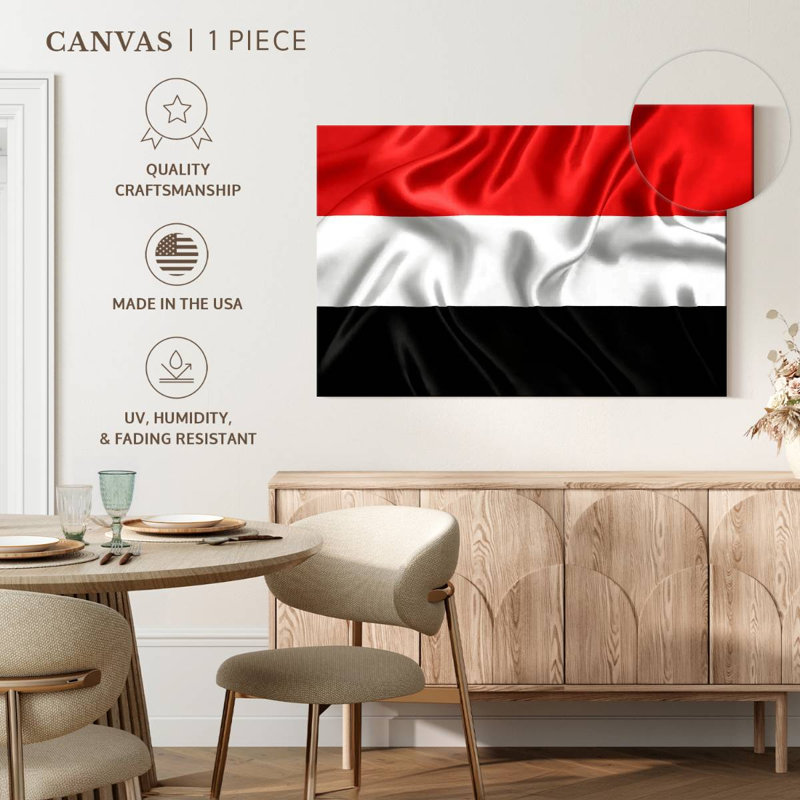 Silky Yemen Flag, 8" H x 12" W