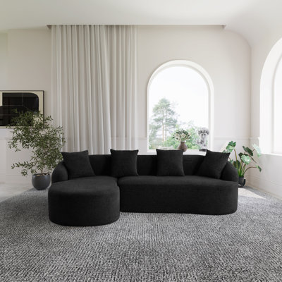 Boneless 2-piece L-shaped Sectional Sofa With Curved Design And Left-facing Chaise