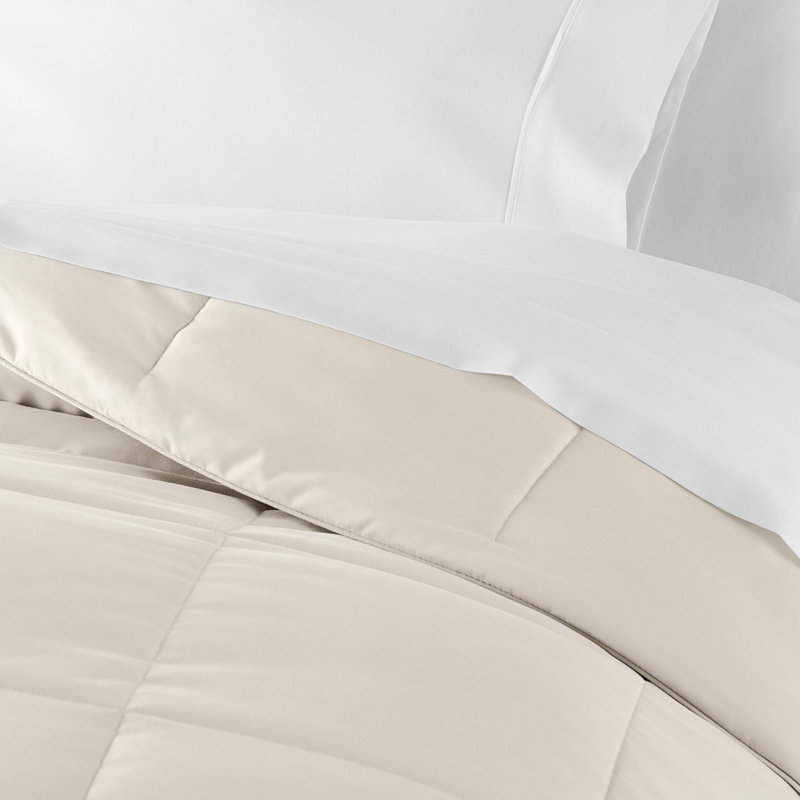 Ivory Full Reversible Down Microfiber Comforter Set