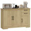 HOMCOM Sideboard with Soft-Close Doors, 2 Drawers, Natural Wood Finish