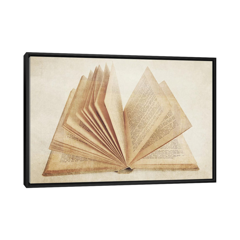 Open Book - Print on Canvas, 66.04 cm H x 45.72 cm W, Black Framed