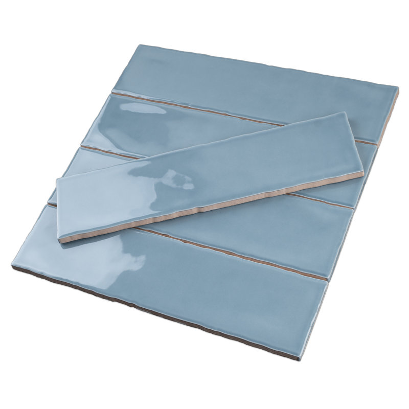 Rustic 2.95 in. X 11.81 in. Polished Ceramic Subway Wall Tile, Ocean