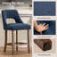 Upholstered Counter Stool with Solid Wood Frame-499152328