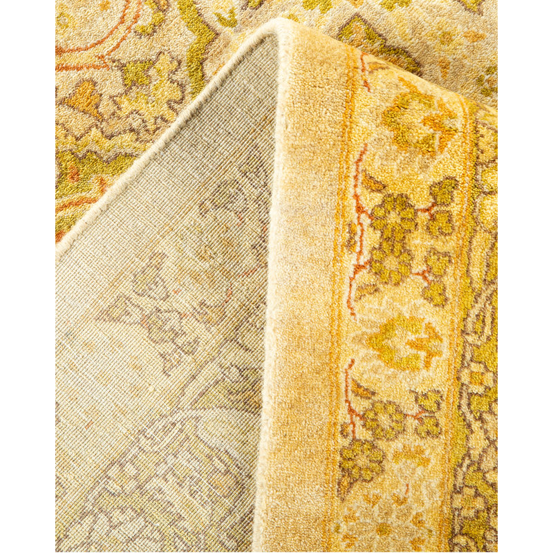 Tapis sable noué à la main de conception unique 8 pi 2 po x 9 pi 10 po Keenan
