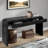 Farmhouse Avey Console Table With Two Hidden Handle Drawers And Curved Edge-841026535